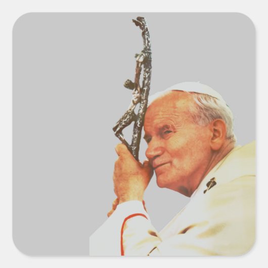 Saint Pope John Paul II Quadratischer Aufkleber (Vorderseite)