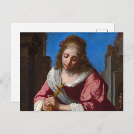 Saint Praxedis, 1655 von Johannes Vermeer Postkarte (Vorne/Hinten)