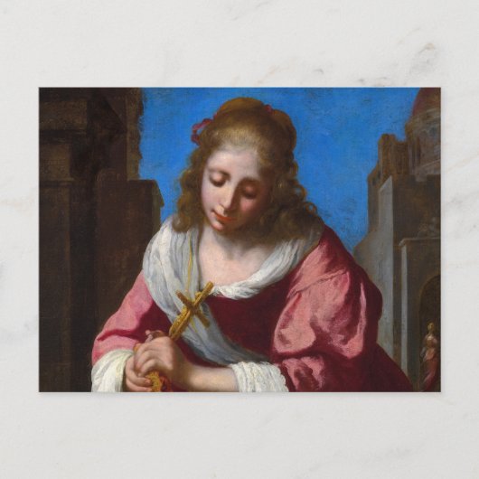 Saint Praxedis, 1655 von Johannes Vermeer Postkarte (Vorderseite)