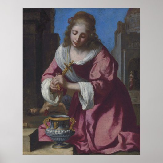 Saint Praxedis — Vermeer (1655) Poster (Vorne)