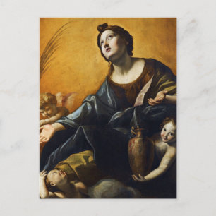 Saint Praxedis von Giovanni Lanfranco Postkarte