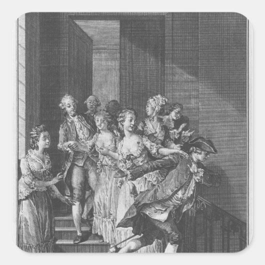 Saint-Preux entkommen, Band I Quadratischer Aufkleber (Vorderseite)