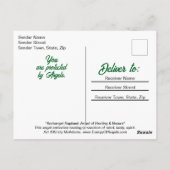 Saint Raphael Archangel Healer Angel Gebet Hinweis Postkarte (Rückseite)