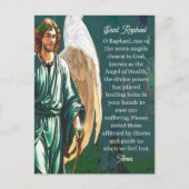 Saint Raphael Healing Archangel Angel Prayer Blank Postkarte (Vorderseite)