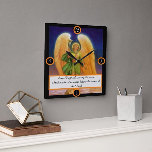 Saint Raphael Quadratische Wanduhr (Büro)