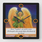Saint Raphael Quadratische Wanduhr (Vorderseite)