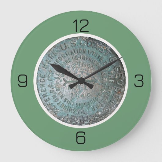 Saint Regis Mountain USGS Benchmark Party Items Große Wanduhr (Vorderseite)