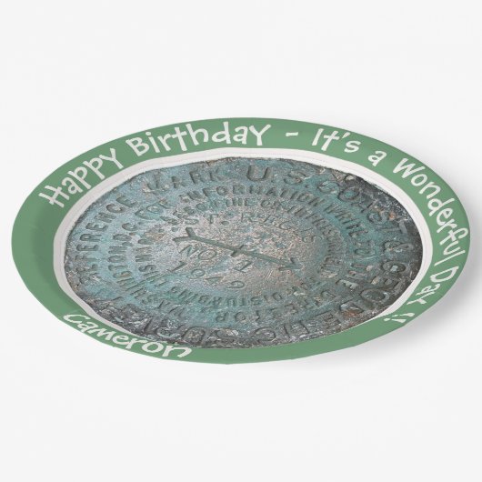 Saint Regis Mountain USGS Benchmark Party Items Pappteller (Schrägansicht)