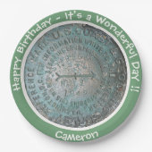 Saint Regis Mountain USGS Benchmark Party Items Pappteller (Vorderseite)