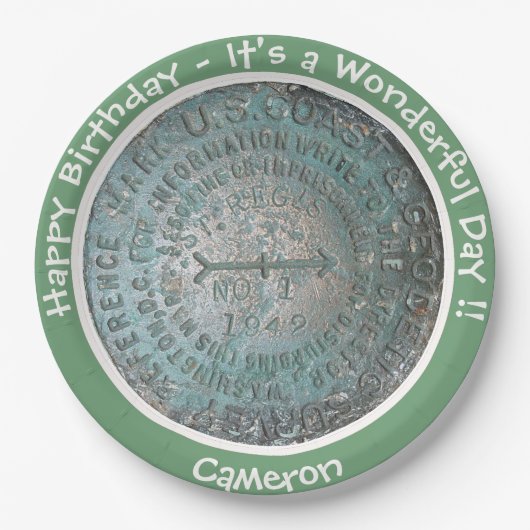 Saint Regis Mountain USGS Benchmark Party Items Pappteller (Vorderseite)