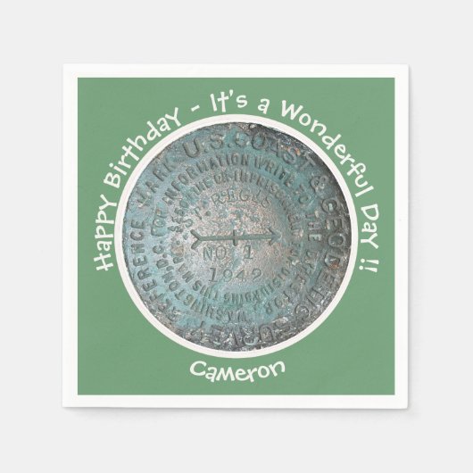 Saint Regis Mountain USGS Benchmark Party Items Serviette (Vorderseite)