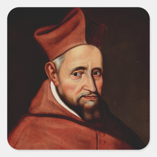 Saint Robert Bellarmin Quadratischer Aufkleber (Vorderseite)
