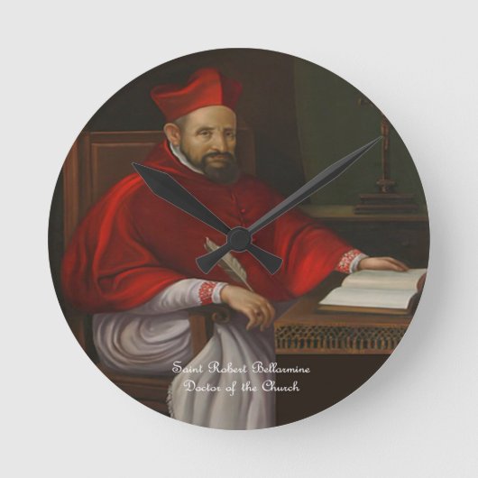 Saint Robert Bellarmine Runde Wanduhr (Vorderseite)