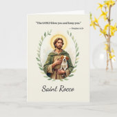 Saint Rocco Gods Frieden mit der Schrift Karte (Gelbe Blume)