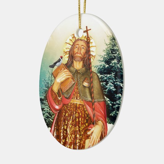 Saint Rocco Oval Gebet Keramikornament (Links)