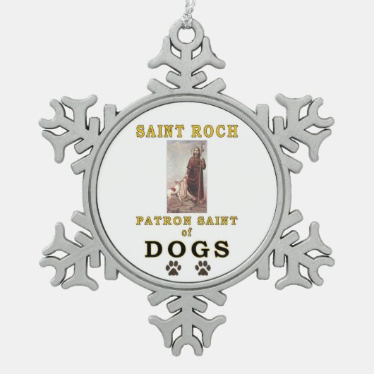 SAINT ROCH SCHNEEFLOCKEN Zinn-Ornament (Vorderseite)