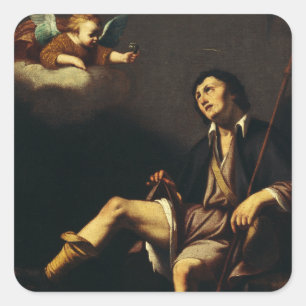 Saint Roch und Angel von Typ François Quadratischer Aufkleber