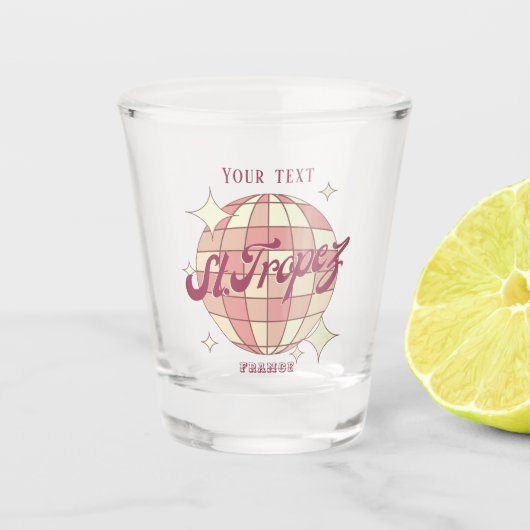 Saint Sankt st Tropez Frankreich Ferienzubehör Schnapsglas (Vorderseite)