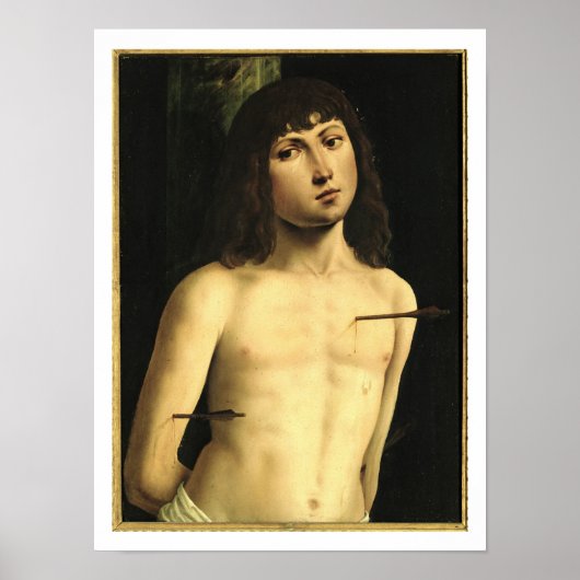 Saint Sebastian, c.1490s (Tempel auf Tafel) Poster (Vorne)