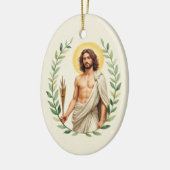 Saint Sebastian God's Peace and Blessings Scriptur Keramik Ornament (Links)