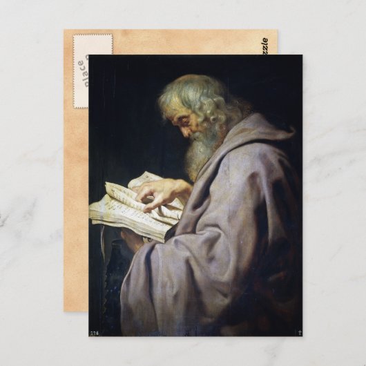 Saint Simon Peter Paul Rubens Ölporträt Postkarte (Vorne/Hinten)