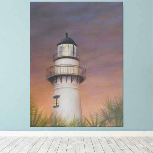 Saint Simons Island Leuchtturm - Canvas Print Leinwanddruck (Insitu (Holzboden))