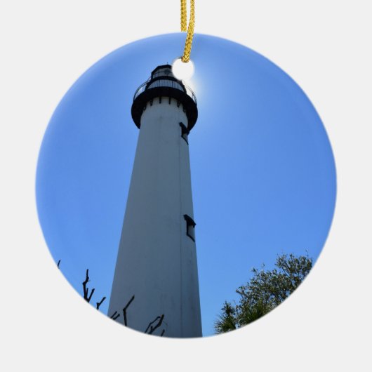Saint Simons Island Leuchtturm in Georgia Keramik Ornament (Vorne)