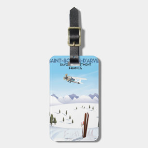 Saint-Sorlin d'Arves Frankreich Skiplakat Gepäckanhänger