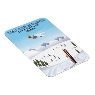 Saint-Sorlin d'Arves Frankreich Skiplakat Magnet