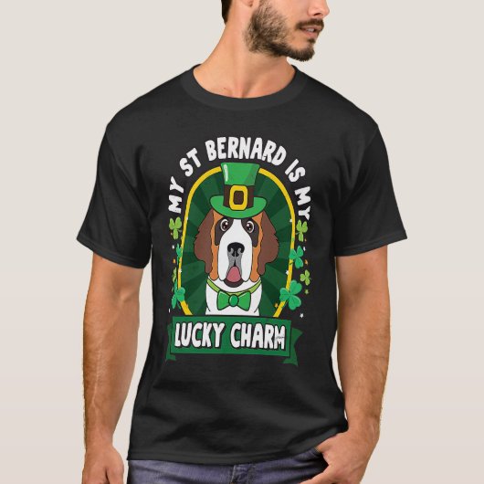 Saint St Bernard St Patricks Lucky Charm Mom Dad T-Shirt (Vorderseite)