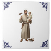 Saint St Joseph & Chiltd Jesus Religious Fliese (Vorderseite)