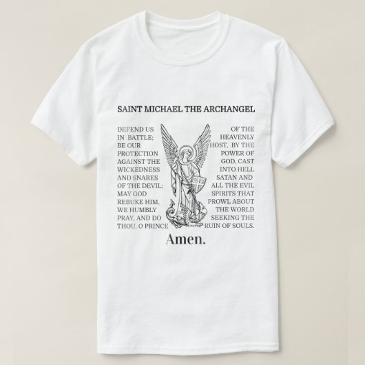 Saint St Michael Prayer T-Shirt (Design vorne)