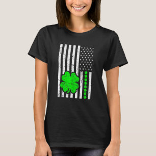 Saint St Patricks Day Usa American Irish Kleeblatt T-Shirt