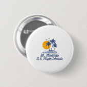 Saint St Thomas Us Jungfrau Islands Beach Caribbea Button (Vorne & Hinten)