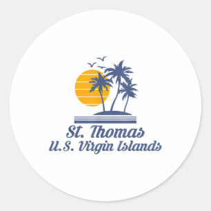 Saint St Thomas Us Jungfrau Islands Beach Caribbea Runder Aufkleber