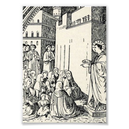 Saint Stephen Preaching von Fra Angelico Fotodruck (Vorne)