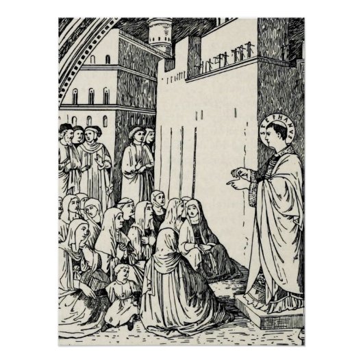 Saint Stephen Preaching von Fra Angelico Poster (Vorderseite)