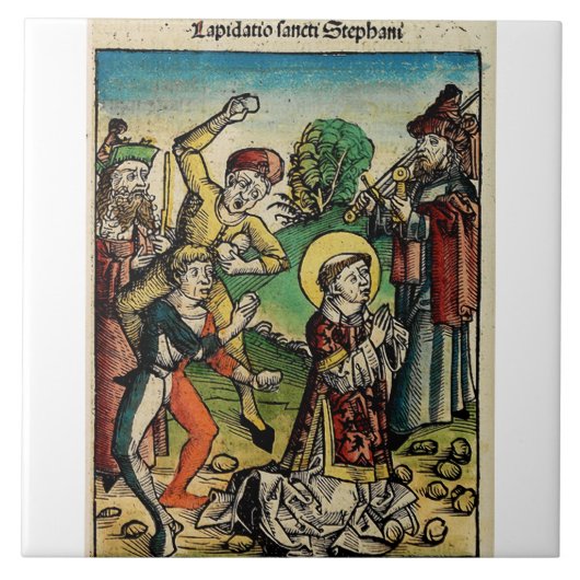 Saint Stephen Protomartyr First Martyr Fliese (Vorderseite)