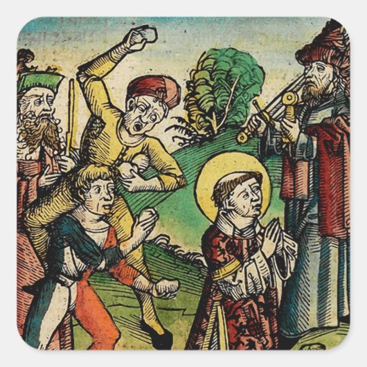 Saint Stephen Protomartyr First Martyr Quadratischer Aufkleber (Vorderseite)
