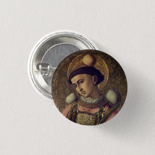 Saint Stephen (von Carlo Crivelli, 1476) Button (Vorne & Hinten)