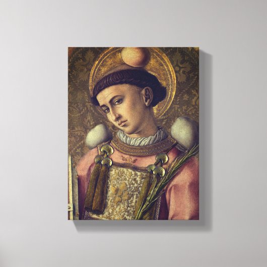 Saint Stephen (von Carlo Crivelli, 1476) Leinwanddruck (Vorderseite)