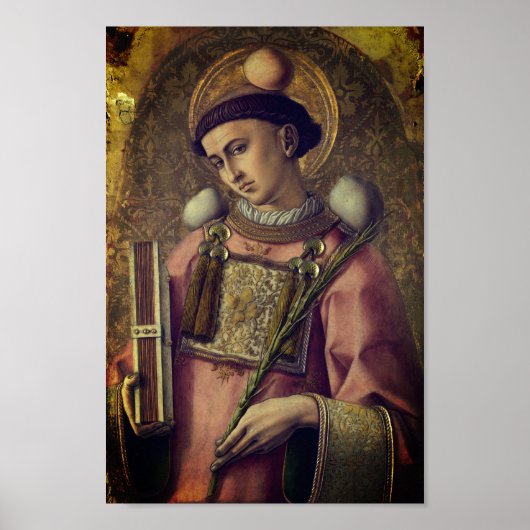 Saint Stephen (von Carlo Crivelli, 1476) Poster (Vorne)