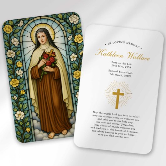 Saint Therese of Lisieux Bereavement Sympathy Card Visitenkarte