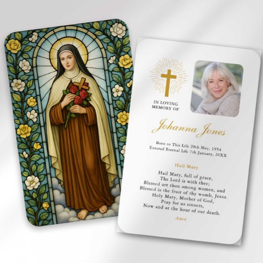 Saint Therese of Lisieux Bereavement Sympathy Card Visitenkarte