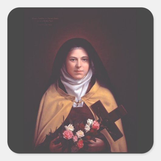 Saint Therese of Lisieux Quadratischer Aufkleber (Vorderseite)