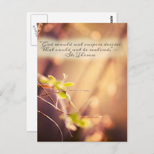 Saint Therese wünscht Zitat Postkarte (Vorne/Hinten)
