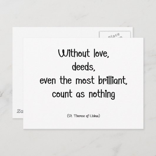 Saint Therese Zitat Postkarte (Vorne/Hinten)