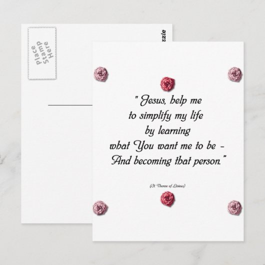 Saint Therese Zitat Postkarte (Vorne/Hinten)