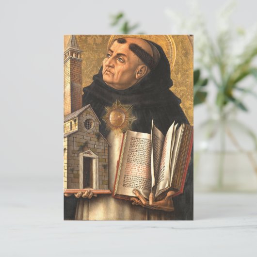 Saint Thomas Aquinas Dankeskarte (Stehend Vorderseite)