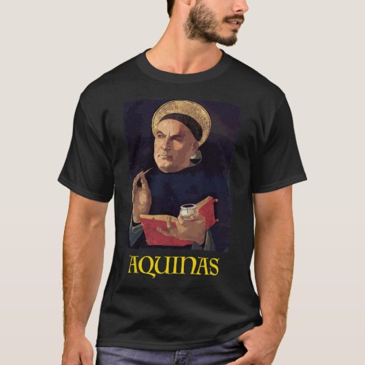 Saint Thomas Aquinas Malerei katholisch T-Shirt (Vorderseite)